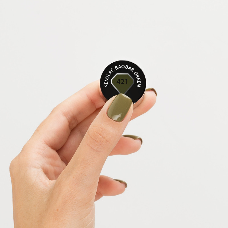 421 Semilac  Baobab Green 7 ml//Hema Free/Dis