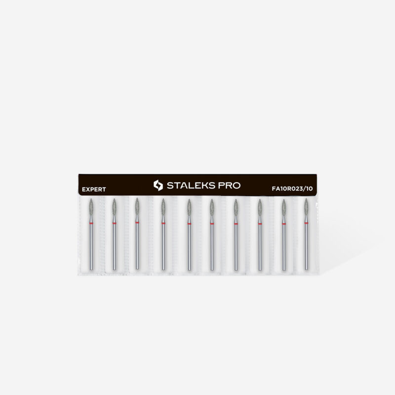 STALEKS - EMBOUT A ONGLES  – FORME FLAMME ROUGE – EXPERT – DIAMETRE 2,3 mm