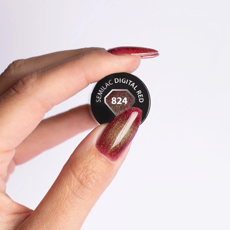 824 Semilac Digital Red 7ml /Hema Free