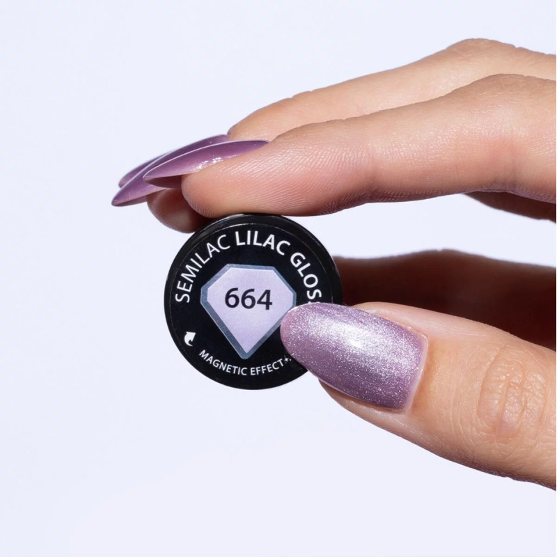 664 Semilac UV Gel Polish Lilac Gloss 7 ml/Hema Free