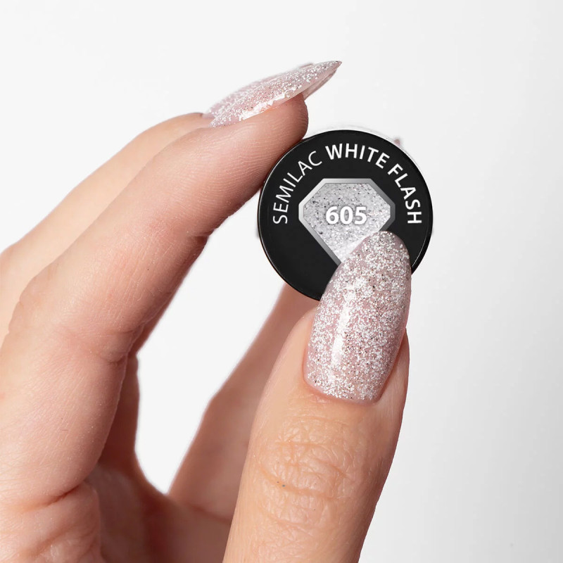 605 Semilac White Flash 7ml /Hema Free